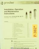 Precise SC40 SC60 SC77 Spindles Operations Maintenance manual 2002